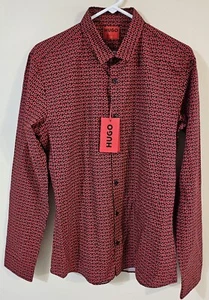 Hugo Boss Men's Ero3-W Extra Slim Long Sleeve Logo Shirt - Size M - Picture 1 of 12