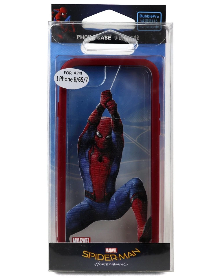 Nuevo estuche transparente Spider-Man Homecoming iPhone 6/6s/7 BubblePro Marvel Comics Foto 1 de 2