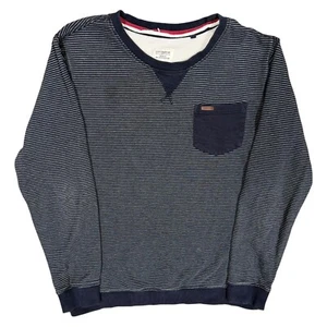Lindbergh 1927 Sudadera a Rayas Cuello Redondo Azul Pullover Mediano - Imagen 1 de 10