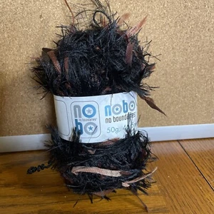 NOBO No Boundaries - Eyelash Yarn Elista Paper - 2006 Brown Black - 50g 46.5m - Picture 1 of 7