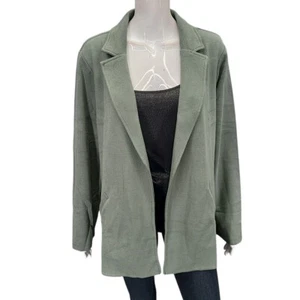 Matty M Womens Modern Open Front Blazer Cardigan w Pockets XX-Large Size Green - Picture 1 of 11