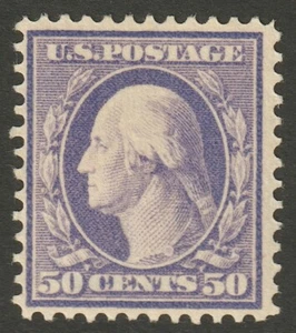 Scott #341 1908-09 50 Cent Deep Violet VG/F MHOG WMK 191 MSP20-15 - Picture 1 of 2