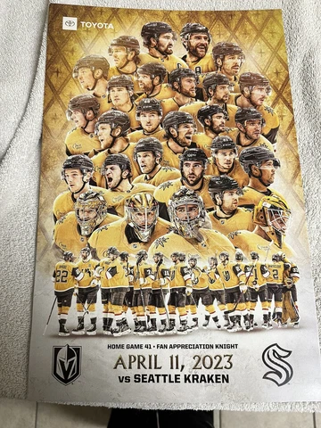 Vegas Golden Knights vs Seattle Kraken 4/11/23 Fan Appreciation Night Poster Cover