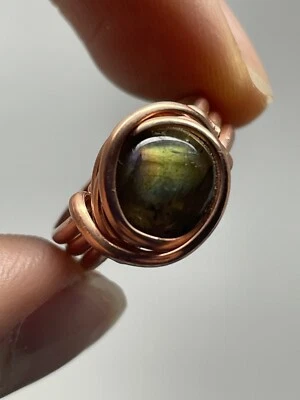 Labradorite Elegant Copper RING Size 6.0 ONLY Artisan-crafted Polished P1 - Image 1 of 4