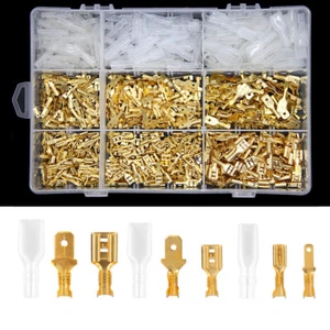 900 stk Quetschverbinder Steckverbinder Sortiment Kabelschuhe Flachstecker Box - Bild 1 von 12
