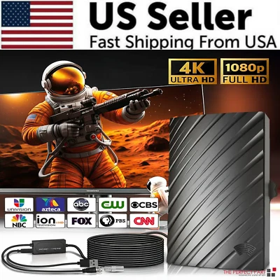 5600 Miles Digital TV Antenna 1080P 4K Waterproof HDTV Amplified Outdoor Indoor - Image 1 of 4