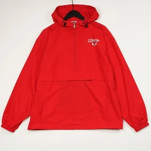 Champion Red Packable Windbreaker Jacket Marist University L Half-Zip - Picture 1 of 11