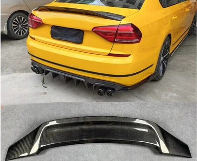 For Volkswagen VW Passat 2012-18 Carbon Fiber Rear Trunk Spoiler Wing Foto 1 de 3