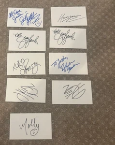WWE WWF Autographed signed Index Card Lot (9) Signatures Attitude Era 3x5 - Picture 1 of 1