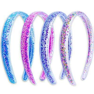 4 Glitter Headbands for Girls,Sparkle Confetti Headband with Teeth for Girl - Picture 1 of 10