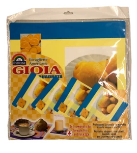 SET 4 TOVAGLIETTE AMERICANE COLAZIONE IN PVC LIMONI CON 4 SOTTOTAZZA CM 30X30 - Picture 1 of 1