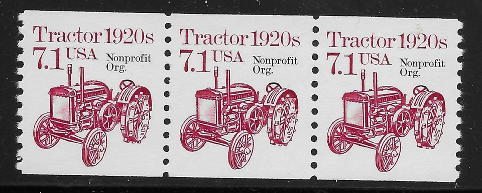US Scott #2127a, Coil of 3 1987 Tractor 1920s 7.1c FVF MNH - Image 1 of 1
