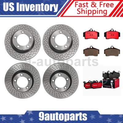 For 2002-2005 Porsche 911 3.6L Brembo OE Front Rear Brake Rotors Ceramic Pads - Image 1 of 4