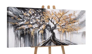 Modern Wanddeko 'Baum' Handgemaltes Acrylbild auf Leinwand 115x50cm - Bild 1 von 10
