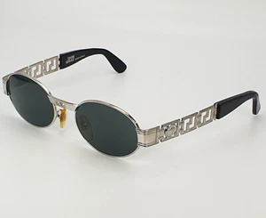 Gianni Versace Vintage S43 1996 Silver Medusa Sunglasses - Picture 1 of 15