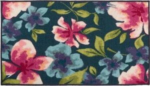 Extra Long Egyptian Nylon Kitchen Rug (nonskid back) (26" x 45") FLOWERS, OW - Picture 1 of 10