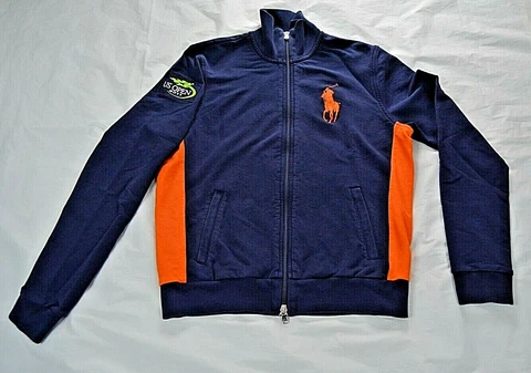 US Open 2011 Ralph Lauren Tennis Track Jacket - WOMEN's Size Large - Big Pony Cover