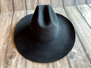 Resistol Autoconformable 3x Castor 6 7/8 Largo Ovalado Sombrero de Vaquero Negro - Imagen 1 de 12