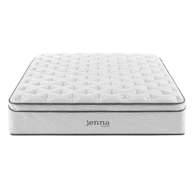 Modway Jenna 14" Innerspring Memory Foam Mattress - California King, White