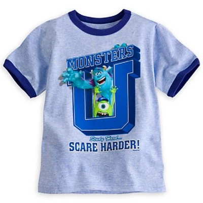 CAMISETA DISNEY STORE MU SULLEY & MIKE RINGER NUEVA CON ETIQUETAS ESTUDIO DURO... ¡ASUSTA MÁS DURO! Foto 1 de 2