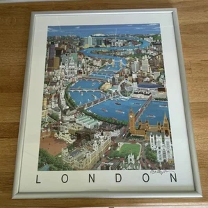 London - Gemälde berühmter Wahrzeichen 1999 signierter Druck von Craig Taylor selten - Bild 1 von 12