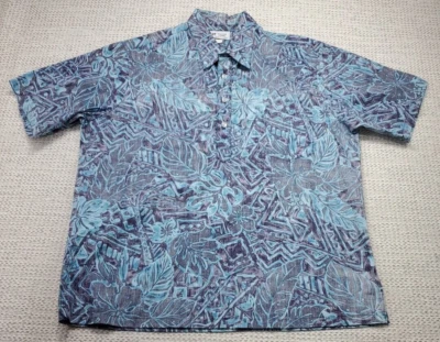 Vtg 80s Malihini Hawaii Shirt Mens L Polo Floral Single Stitch Hawaiian - Image 1 of 4