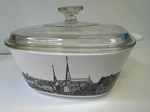 Vintage Corning Ware Renaissance scene 2.5 QT, P-2 1/2-B Casserole Dish w/ Lid - Picture 1 of 7