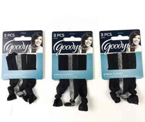 9 Stck. Goody Pferdeschwanz Haarkrawatten Schleifen Band elastisch schwarz silber funkelnd 06965 - Bild 1 von 2
