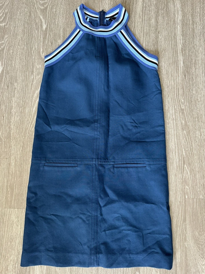 Vestido para mujer Longchamp azul talla 36 azul marrón blanco 7824CFA vestido con cremallera completa Foto 1 de 4