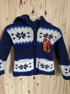 Boys 6 NWT Norsk Kids Nordic Wool Blend Zip Up Hooded Sweater - Picture 1 of 7