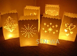 white tealight candle bags luminary wedding birthday party venue decor(10/lot) - Picture 1 of 10