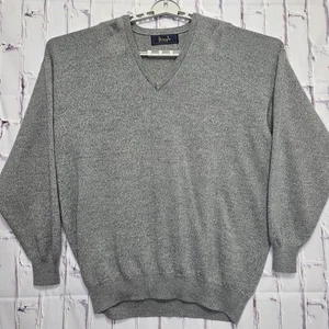 Suéter Pringle Of Scotland Vintage Años 80 Cuello en V 100% Lana de Cordero Gris Talla XL - Imagen 1 de 8