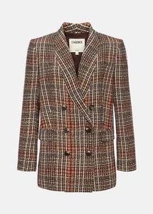 L'AGENCE Jayden Relaxed Double Breasted Houndstooth Blazer Sz 8 - Picture 1 of 17