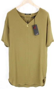 MAISON SCOTCH Women Dress XS Green Short Sleeve V-Neck Stretch Casual Mini * - Picture 1 of 8