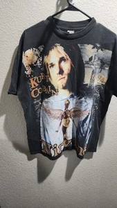 Vintage Nirvana 1990s Shirt Kurt Cobain Tee 90s L single stitch AOp reprint - Picture 1 of 12