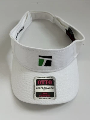 Sombrero visera cómoda blanca con correa ajustable de canal de tenis de Otto - Nuevo Foto 1 de 4
