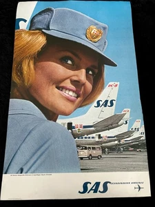 SAS - DC-8-33 - AIRLINES HOSTESS MARGARETHA PETTERSSON-Copenhagen Airport -1967 - Picture 1 of 7