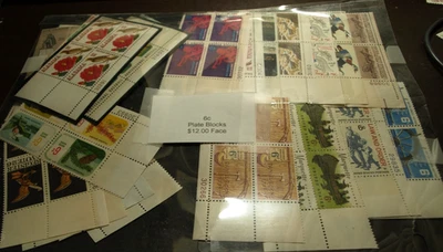 6 CENT PLATE BLOCKS WITH FACE VALUE OF $12.00 MINT NEVER HINGED - Image 1 of 2