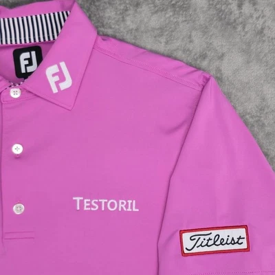 Tour Issued FootJoy Polo Shirt Mens Medium Pink Golf Performance Titleist FJ - Image 1 of 4
