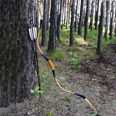 PMZ Archery Beginner 57" Traditional Bow Set Recurve Bow Set for Hunting25-45lbs