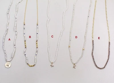 Collana in argento sterling 925 con perle di luna placcate in oro da 16 + 2... - Immagine 1 di 4