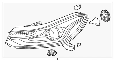 Genuine GM Passenger Side Headlamp 42725481 - Image 1 of 4