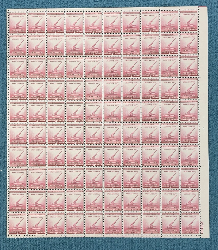 Scott #900, 2c Nat'l Defense, Anti-air, Mint sheet/100, LR #22858, NH (R14-54b) - Image 1 of 1