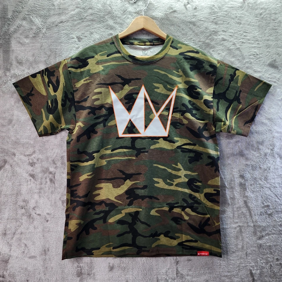 Camiseta West Coast Cure Camuflada Corona Logo Para Hombre Grande Green Woodland Streetwear Foto 1 de 4