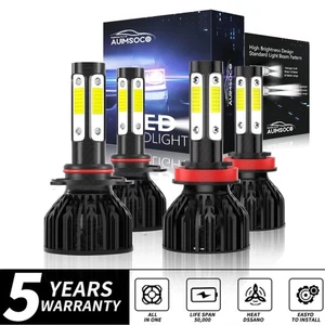 Combo 4 9005 + H11 LED Headlight Kit Bulbs High Low Beam White 360000LM - Picture 1 of 18