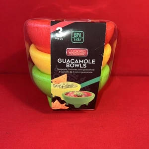 Cook Pro 3 Stück Guacamole Schüsseln Salsa Cinco de Mayo grün/rot/gelb BPA frei - Bild 1 von 6