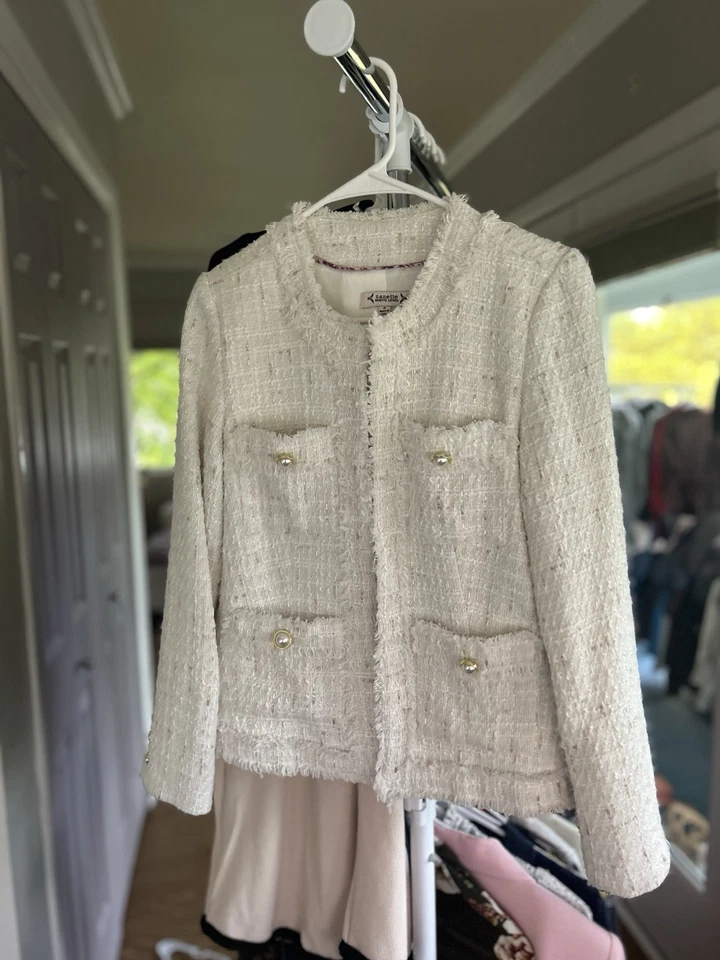 Chaqueta de tweed Nanette Lepore Clapton Boucle para mujer talla 4 Foto 1 de 4