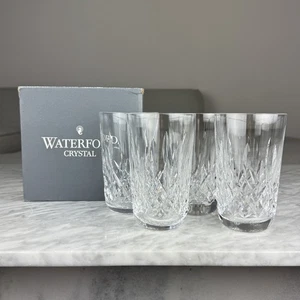Set of 4 Vintage Signed Waterford Crystal Lismore Flat Tumbler Glasses 5" Tall - Picture 1 of 15