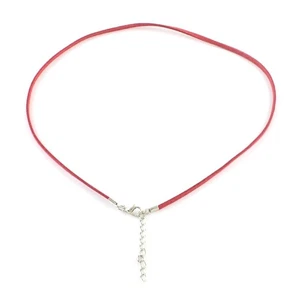 Kunstleder Halskette Rohlinge rot/silber 49 x 2 mm 5er Pack - Bild 1 von 1