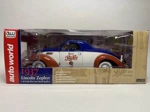 1937 Lincoln Zephyr Pepsi Cola 1:18 Auto World Diecast NIB Collector Car A21 - Picture 1 of 15